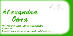 alexandra opra business card